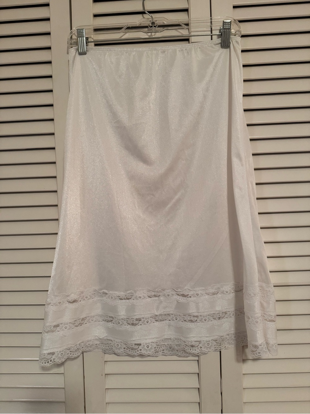 Vintage White Lace Hem Half Slip